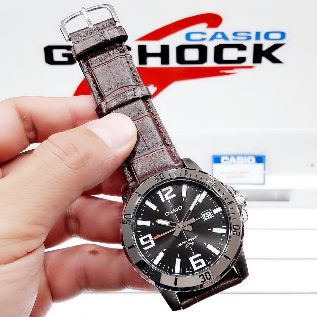 Đồng hồ nam dây da Casio Standard chính hãng Anh Khuê MTP-VD01L-1BVUDF