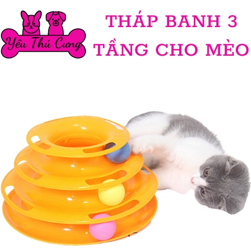 THÁP BANH 3 TẦNG CHO MÈO - YÊU THÚ CƯNG