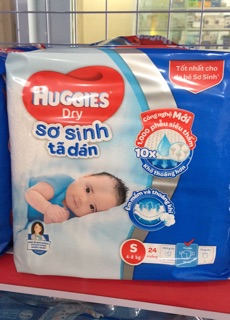 Bỉm huggies Dry Tã dán size S24, NB36