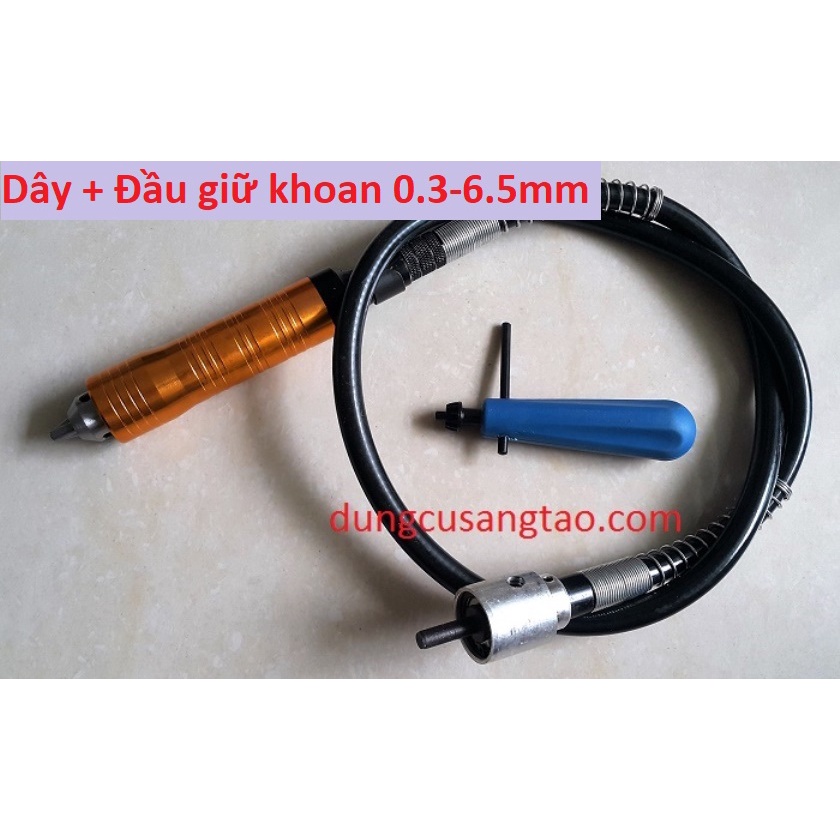 Dây đa năng truyền động gắn máy khoan mini Hilda trục 6mm kẹp mũi từ 0.6 - 6.5mm / Dây chuyển máy khoan thành đục mini