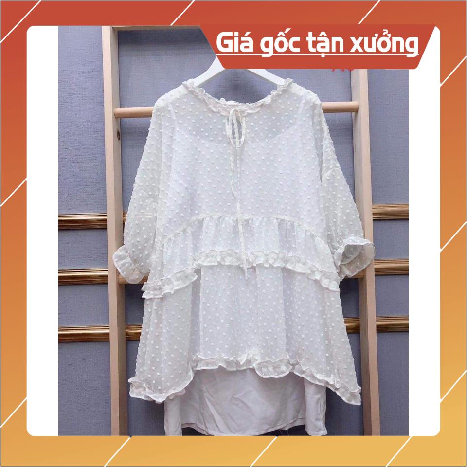 Set Áo Voan Đốm Lót Kèm Áo Lót Trong Babydoll Nhẹ Nhàng Nữ Tính xinh sắn [Có Video Và Ảnh Thật] tại LEO T VA T SP000111 | BigBuy360 - bigbuy360.vn