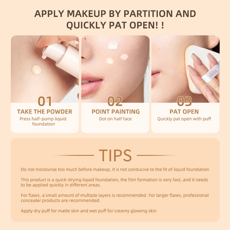 Kem Nền bb UKISS Dạng Lỏng Lâu Trôi Kiềm Dầu Làm Sáng Da 30ML