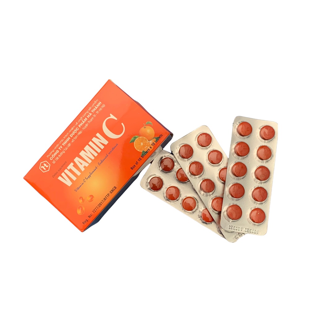 Viên uống VITAMIN C  BỔ SUNG VITAMIN C CHO CƠ THỂ - Hộp 10 vỉ x 10 viên