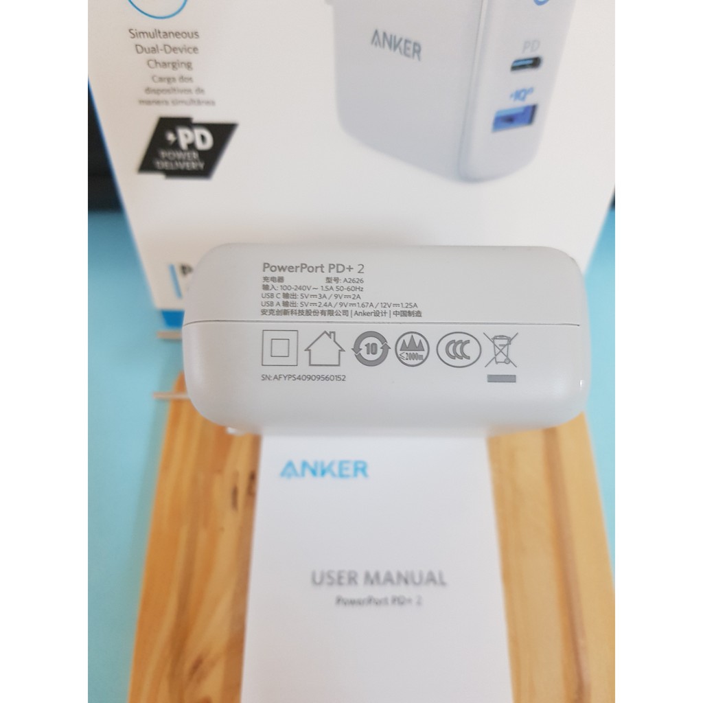 Cốc Sạc ANKER  PD 33W PowerPort II USB - C  ( 1 PD 18W Và 1 IQ 2.0 15W) - A2626 - Mới Nhất 2019