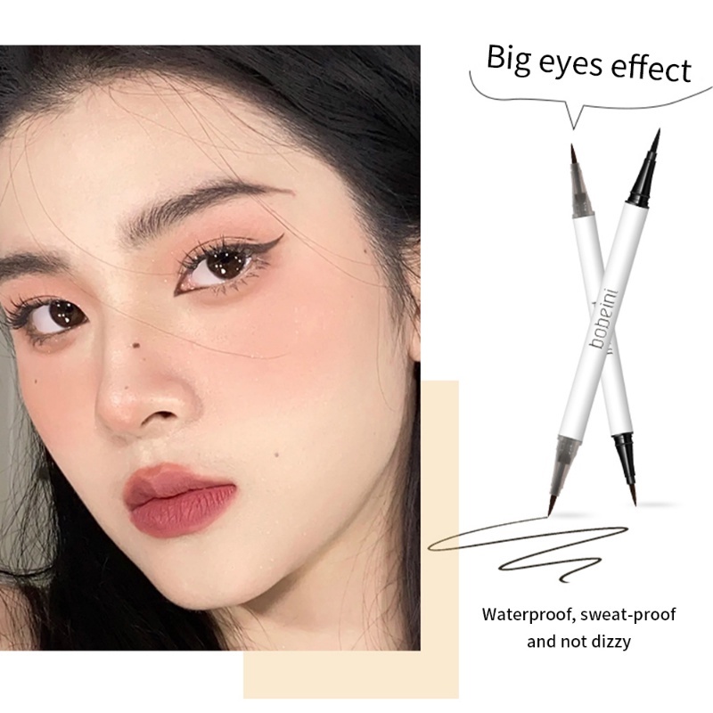 Bút Kẻ Mắt / Phấn Mắt Hai Đầu Chống Thấm Nước Lâu Trôi Trang Điểm Tự Nhiên Cho Nữ