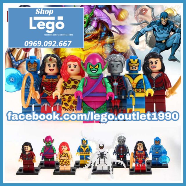 Xếp hình Wonder Woman Blue Beetle Giganta Green Goblin Citizen Steel Talia Al Ghul Venom Lego Minifigures Xinh X0170