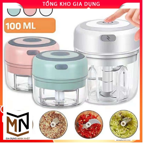 Máy xay tỏi ớt,xay thịt,đánh trứng mini đa năng cầm tay làm đồ ặn dặm cho bé siêu tiện dụng nhà bếp