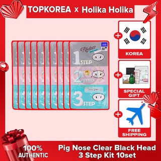 [Holika Holika] +10set+ Pig Nose Clear Black Head 3-Step Kit / TOPKOREA