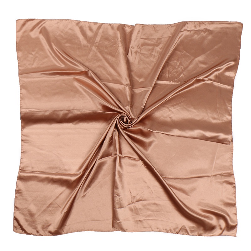 Khăn choàng cổ trùm đầu lụa satin dáng vuông lớn màu trơn bóng mềm mại 90x90cm chất lượng cao dành cho nữ