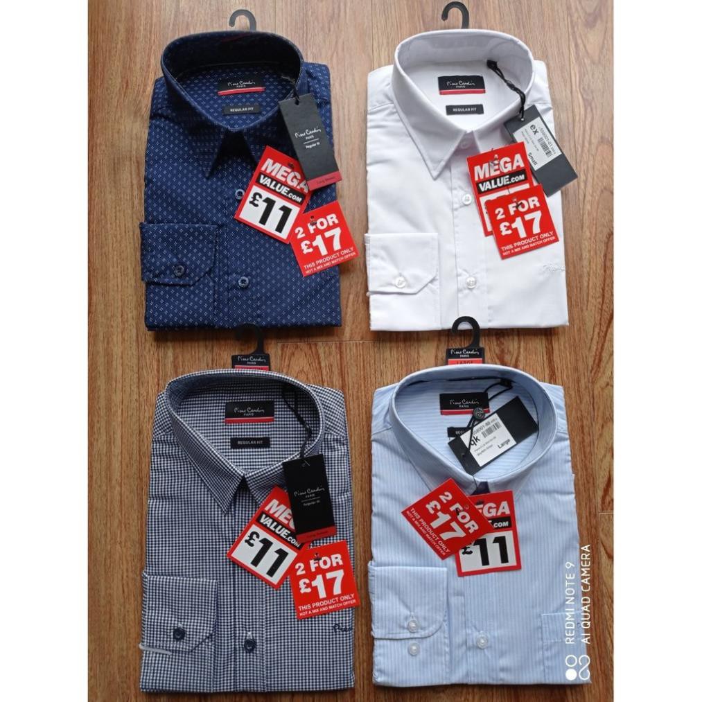 [có sẵn] các mẫu áo sơ mi nam Pierre Cardin săn sale từ London UK cao cấp cộc tay dáng công sở chính hãng  ྇