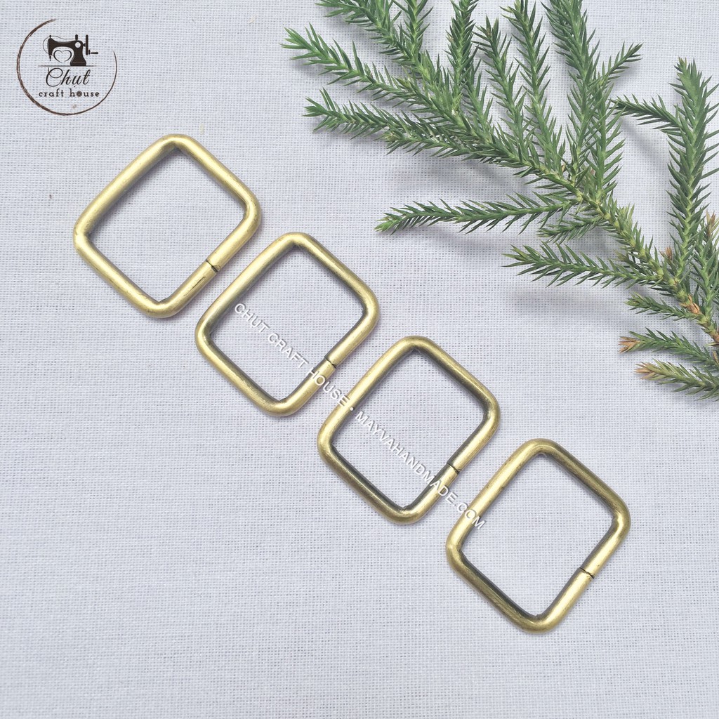 Khoen vuông 1.5cm đồng atimon - Phụ kiện gắn hông túi xách