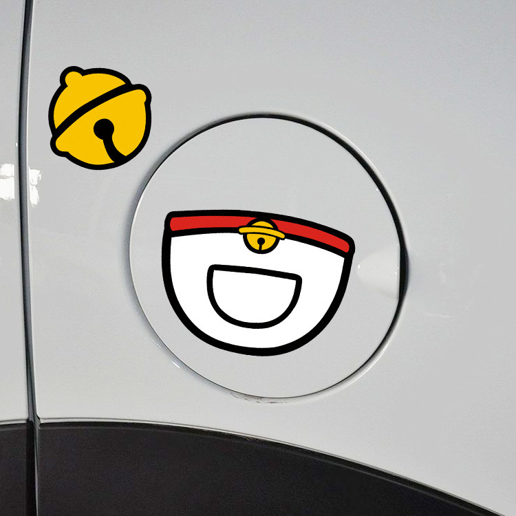 Sticker dán trang trí bình nhiên liệu xe ô tô không thấm nước hình mèo máy doraemon xinh xắn