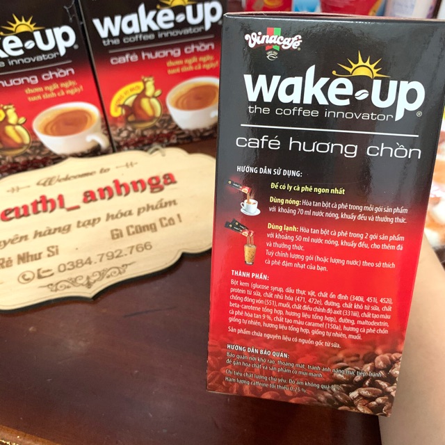 Cà phê Wake-Up Hương Chồn Hộp 18 gói x17g Mẫu Mới