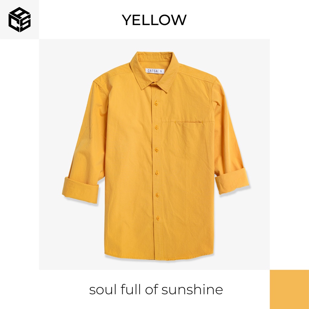 Áo sơ mi nam tay dài CATSA, shirt phối túi mặc thoải mái, thấm hút mồ hôi ASC315 - 317