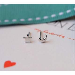 Khuyên tai bạc nữ, bông tai bạc nữ  cao cấp, bông tai bạc 925 cao cấp, khuyên tai bạc trăng sao