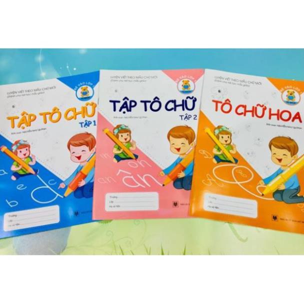 [FREESHIP] [Tặng 2 bút chì] Set 3 quyển tập tô chữ,số cho bé loại đẹp (1 tô cơ bản/1 tô chữ cái/1 tô số) CAP CẤP