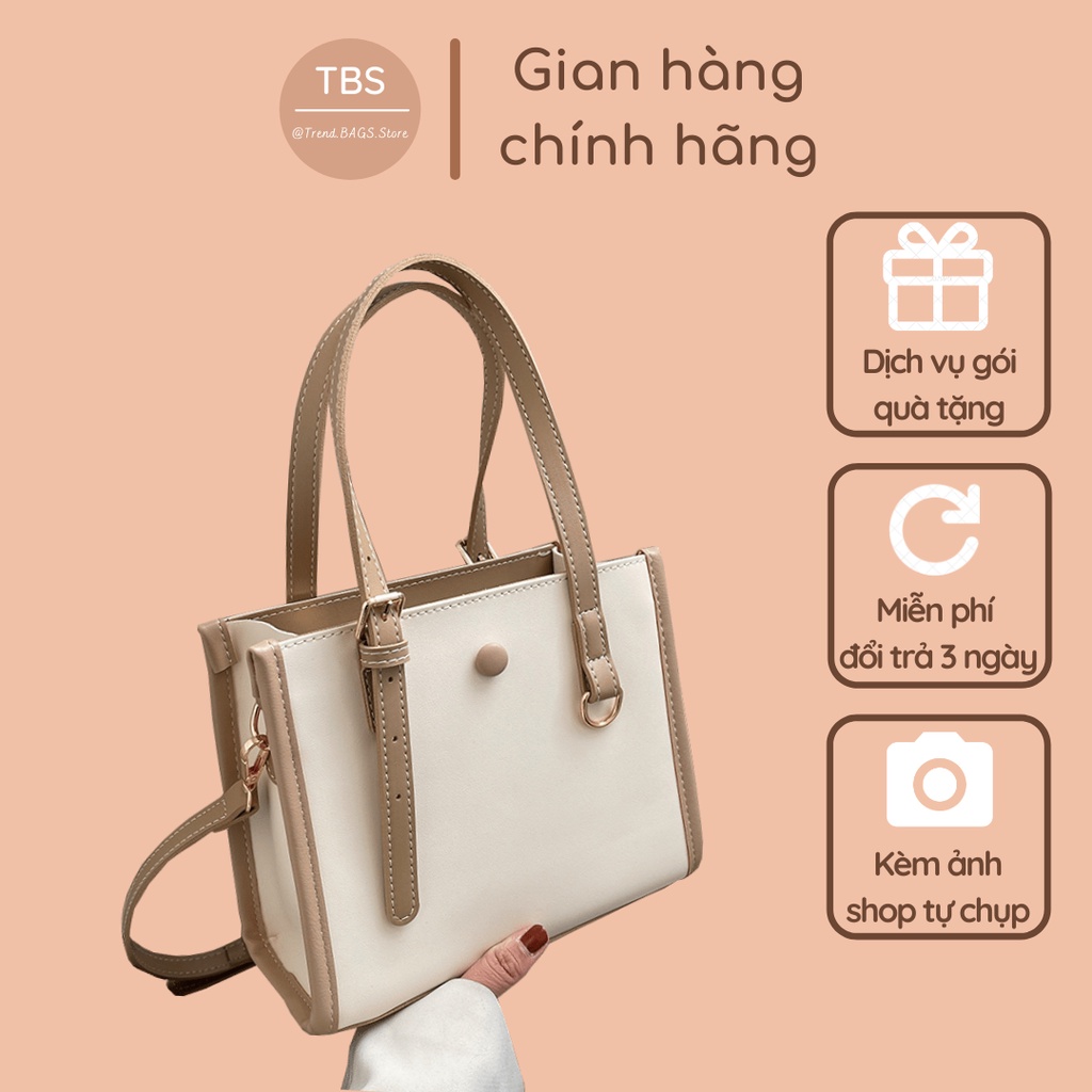 Túi đeo chéo, đeo vai da trơn phối viền - Hàng loại 1 - TB.Store HD173 22x18x10 cm