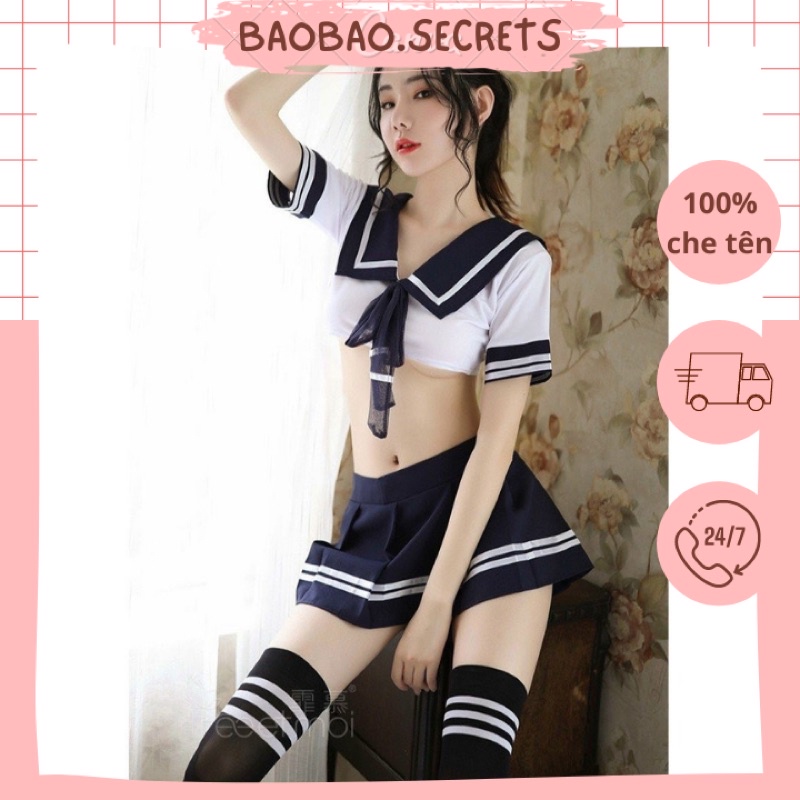 Cosplay học sinh đồ ngủ phong cách học sinh nhật bản váy xếp ly gợi cảm