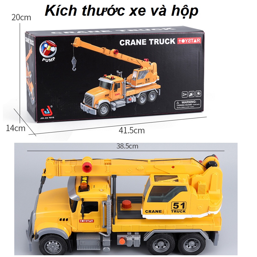 Mô hình xe ô tô cẩu móc cỡ lớn xe đồ chơi trẻ em hãng Toystar có âm thanh và đèn