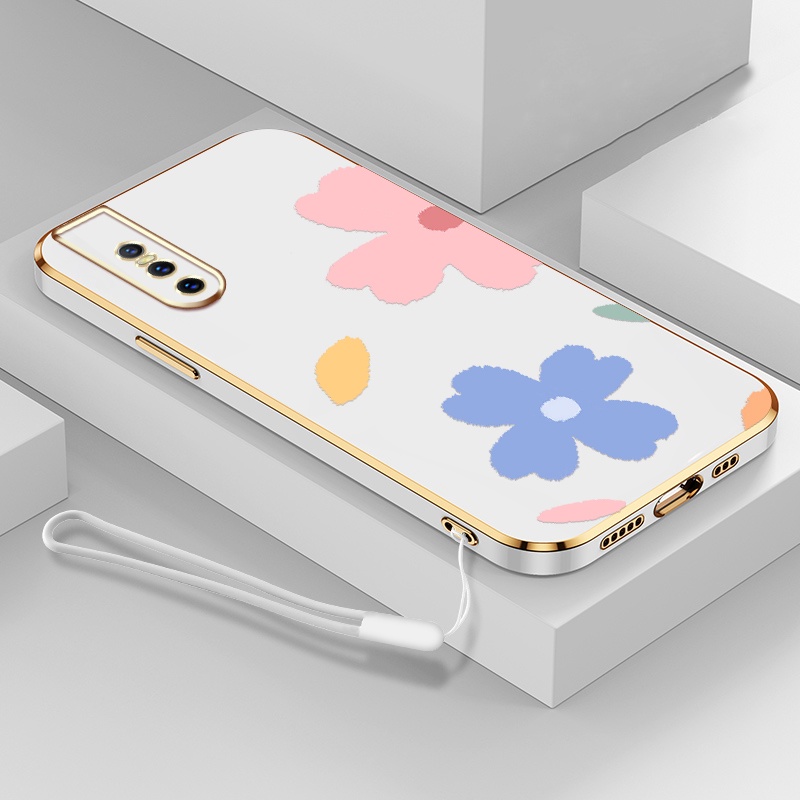 Ốp Điện Thoại TPU Silicone Mềm Mạ Điện Họa Tiết Hoa Đơn Giản Cho VIVO V15 V17 V19 NEO V15 Pro