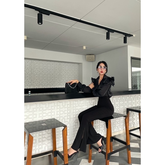 VELLE DESIGN áo sơ mi lụa tơ tay cánh tiên Lisa chất lụa tơ organza mượt mát không nhăn