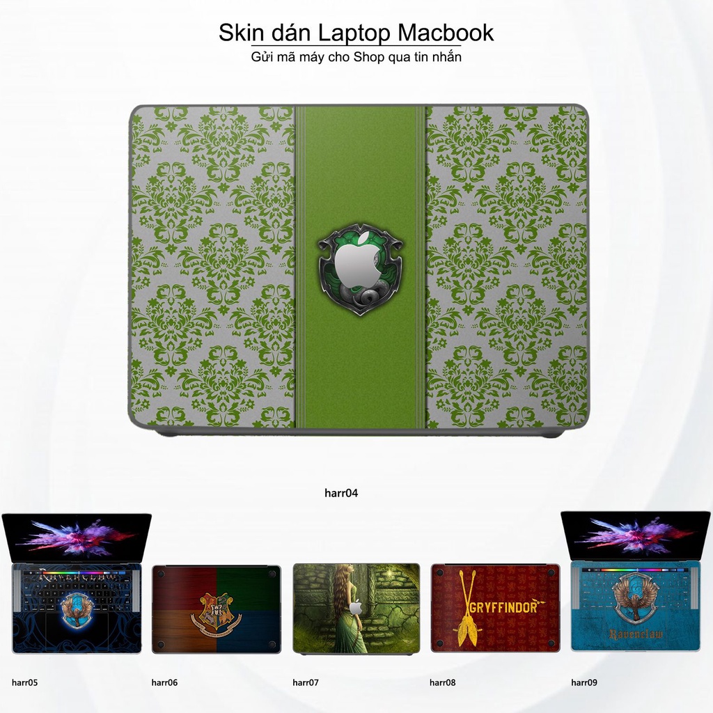 Skin dán Macbook mẫu Harry Potter (đã cắt sẵn, inbox mã máy cho shop)