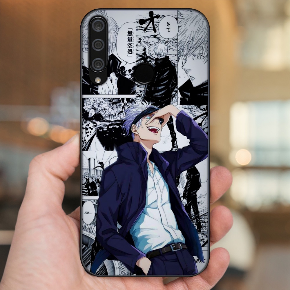 Ốp lưng Huawei Y6P viền đen in hình Satoru Jujutsu Kaisen
