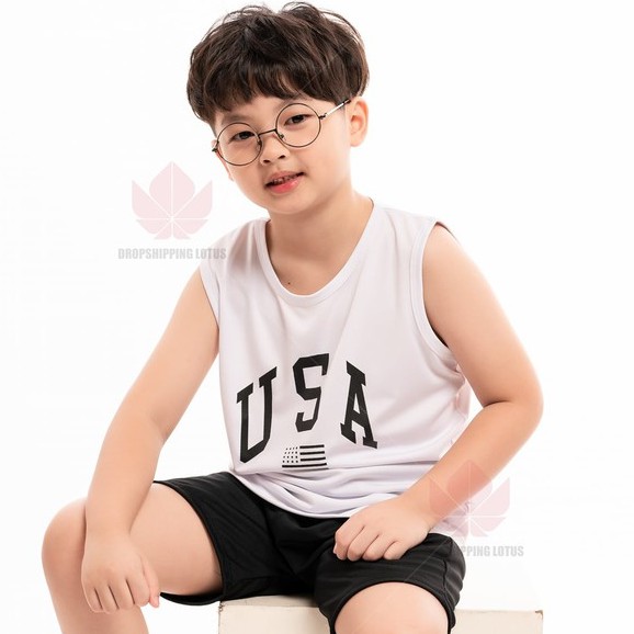 [A01] Đồ Bộ Thể Thao Bé Trai Vải Cotton Thoải Mái Vận Động Bộ Quần Áo Ba Lỗ Trẻ Em Cho Bé Trai Từ 3 Tuổi Đến 12 Tuổi