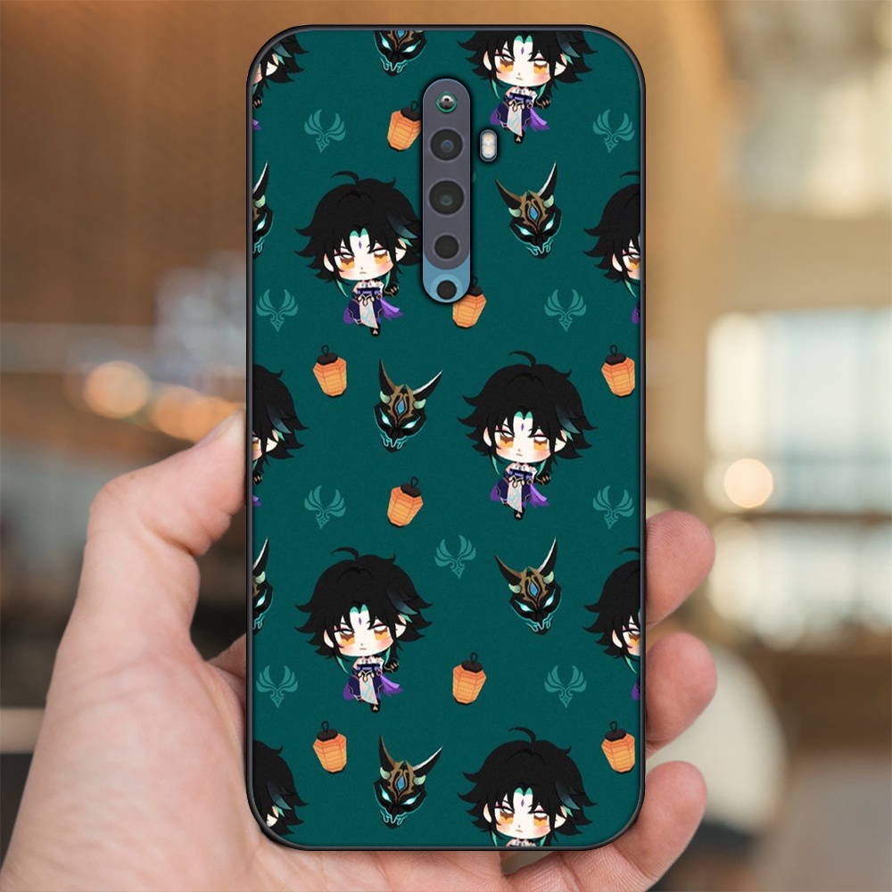 Ốp lưng Oppo Reno 2F viền đen in hình Xiao Genshin Impact