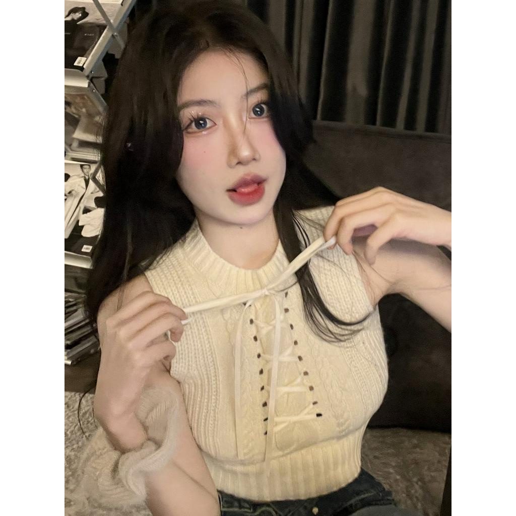 Áo Dệt Kim Sát Nách Hở Vai Thời Trang Cho Nữ 61346