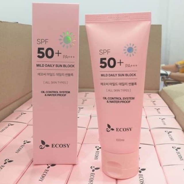 Kem chống nắng Kiềm Dầu và Chống Thấm Nước Ecosy Mild Daily spf 50+ pa+++