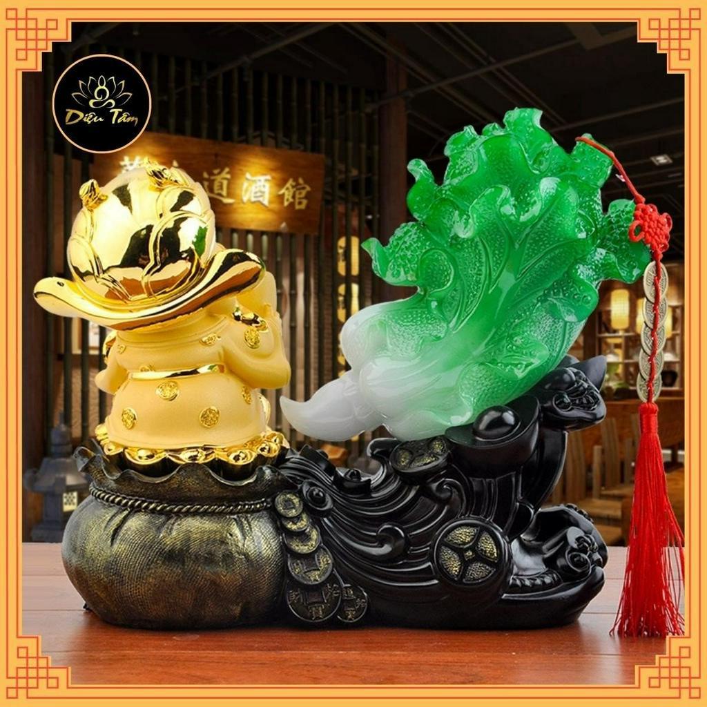 Tượng bắp cải thần tài trang trí bàn làm việc, ban thờ thần tài đồ thờ cúng phong thủy-Diệu Tâm mã tuong bap cai than ta
