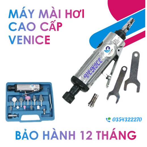 Bộ máy mài lốp cao cấp VENICE - Đầy đủ 12 món phụ kiện - Tặng 10 đầu đá mài - Dùng máy nén khí - Bảo hành 12 tháng