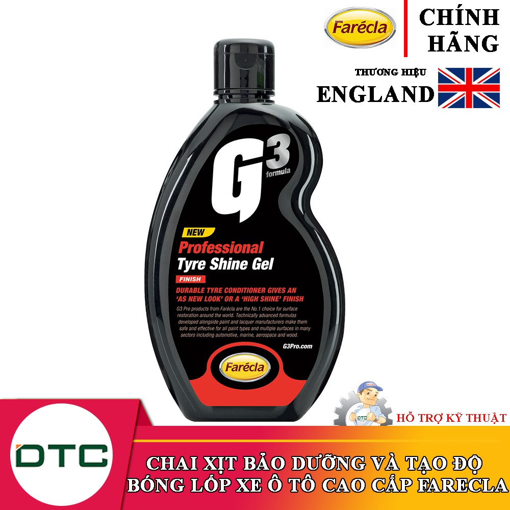 Gel bảo dưỡng và tạo độ bóng lốp xe Ô tô G3 Pro Tyre Shine Gel 500ml