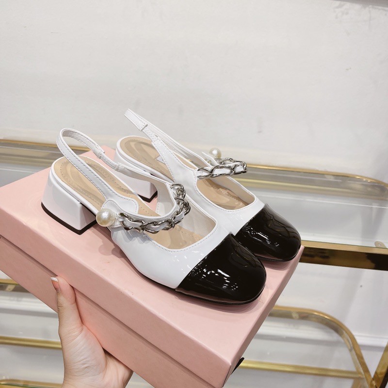 Sandal  Miumiu gót 3f . Hàng QCCC ( Fullbox)