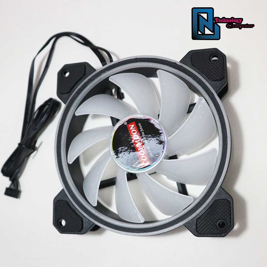 Quạt Tản Nhiệt Fan Case Coolmoon 33 Led Đơn RGB Fan 12cm Chân 6 Pin Điều Khiển Bằng Hub Sync Được Với Tất Cả Các Main