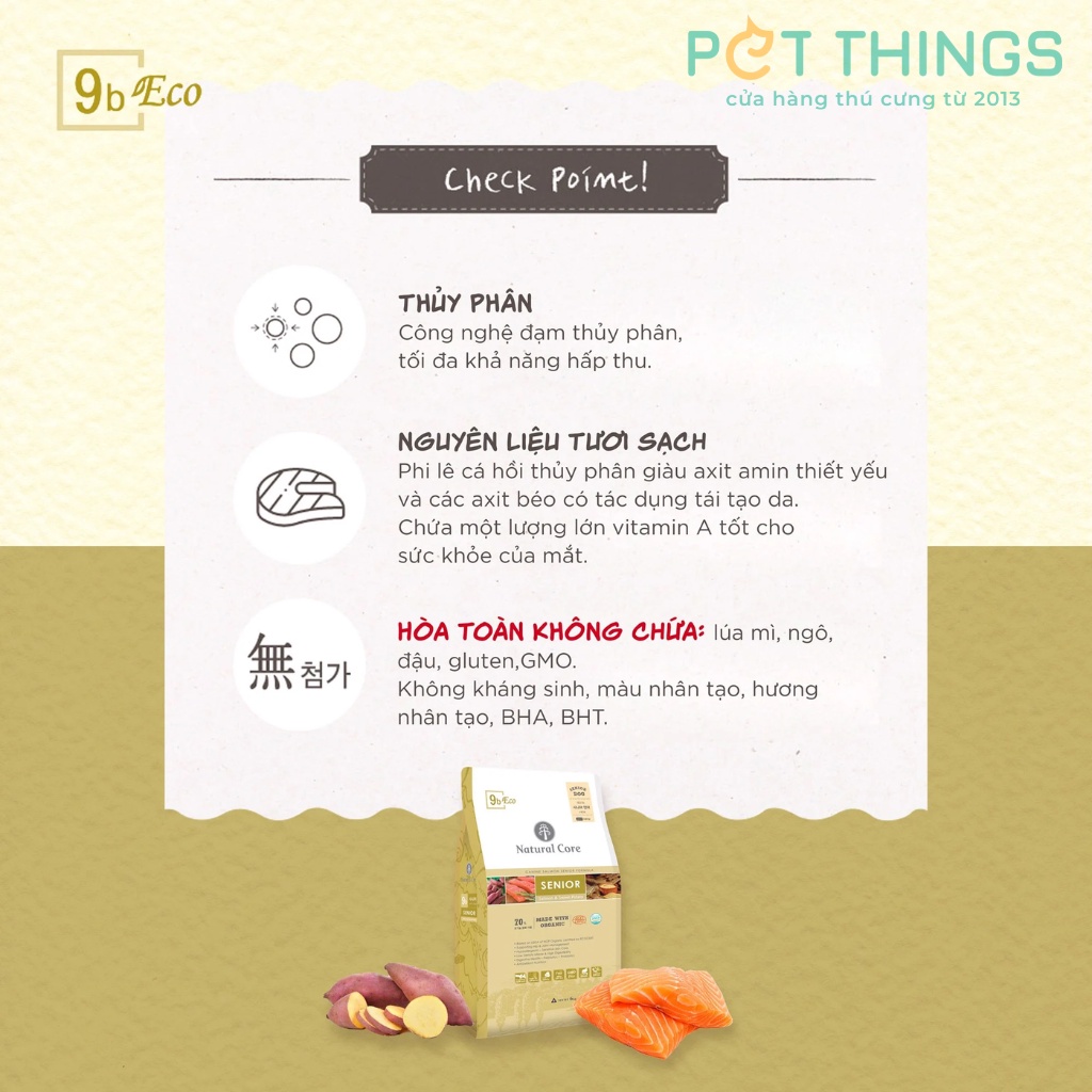 Thức ăn Hạt khô hữu cơ cho chó Natural Core 1kg các loại
