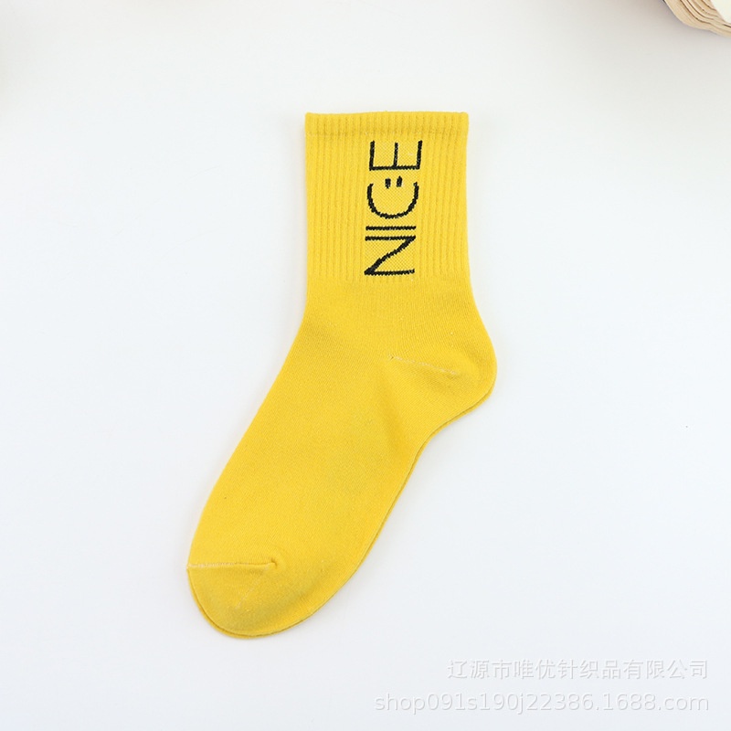 Tất nữ nam cổ cao cute phong cách Nice, vớ nam nữ cao cổ dài Vintage hàn quốc giống nike chống hôi chân TD17