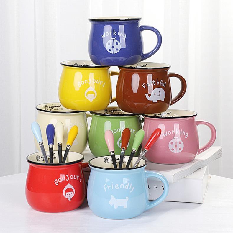 Cốc sứ ly sứ cà phê, trà in logo nhiều màu