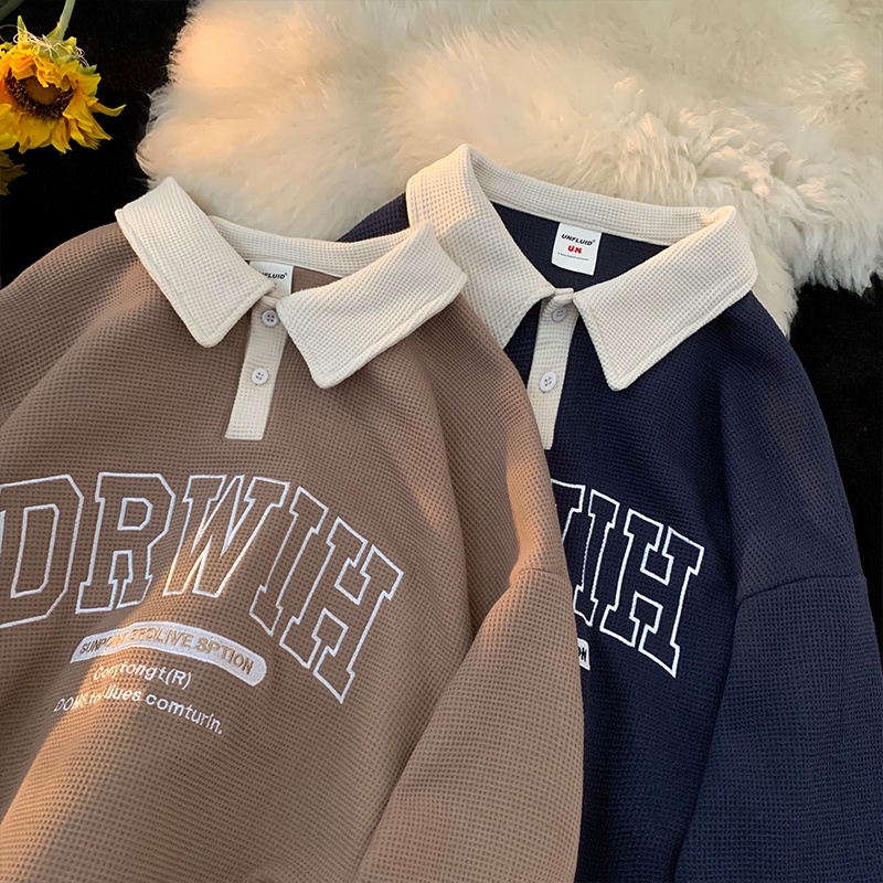 Áo Thun Polo Mỏng Tay Dài Dáng Rộng Thời Trang Mùa Thu Cho Nam