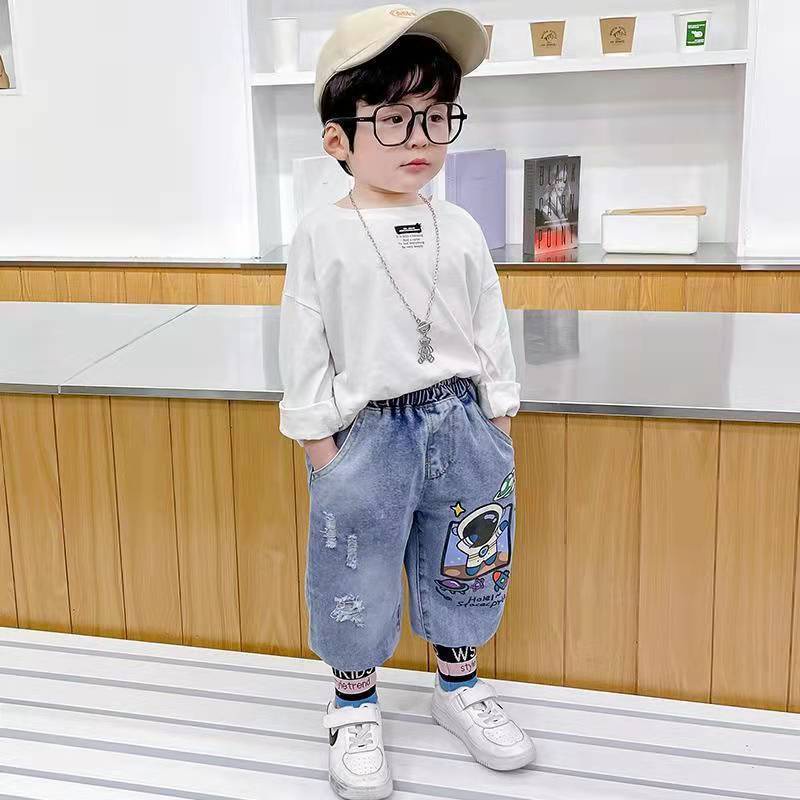 Quần Jeans Legging Họa Tiết Hoạt Hình Thời Trang 2022 Dành Cho Bé Trai