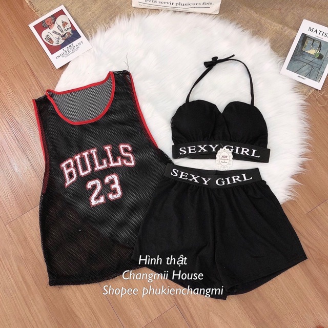 Set bikini phối áo lưới 3 món - T5T | BigBuy360 - bigbuy360.vn
