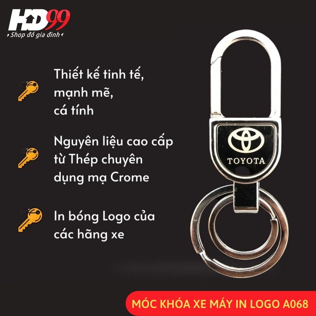 Móc Khóa Ô tô ️Xe Máy Cao Cấp A086 | Móc Khóa Xe Máy Ô tô In Logo Xe Cao Cấp Gài Thắt Lưng Cho Nam [Giao Mẫu Ngẫu Nhiên]