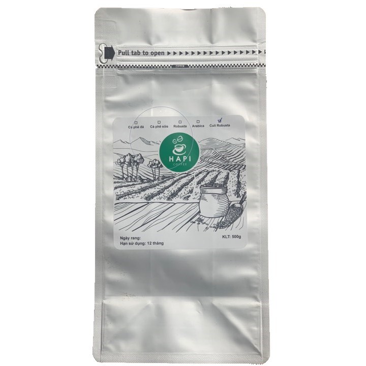 Cafe nguyên chất rang xay mộc Culi Robusta 500g - Hapi Coffee chuyên dùng cho pha phin và pha máy