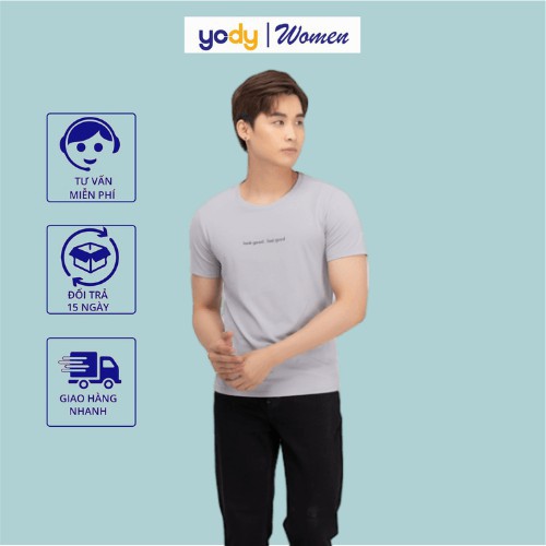 unisex áo form rộng Áo thun nam cổ tròn trơn basic Yody chính hãng thoáng mát, an toàn, thân thiện v