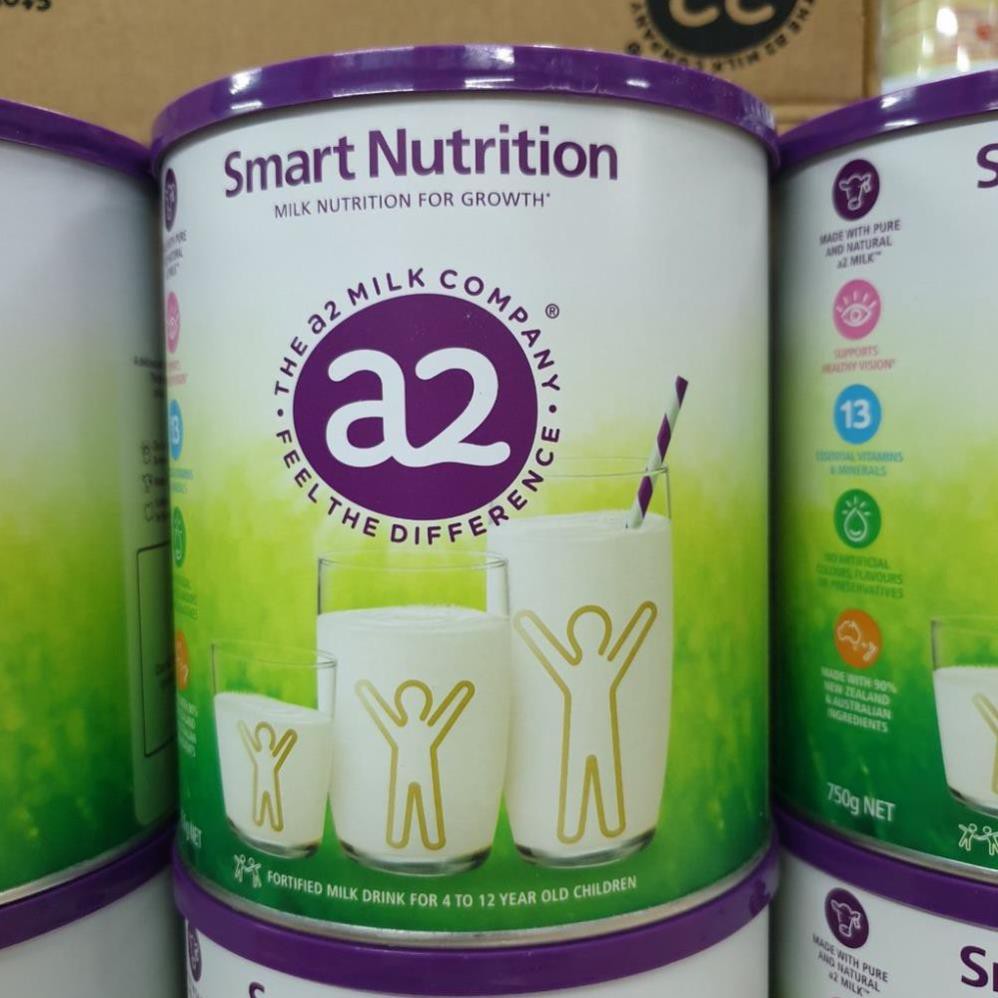 Sữa bột A2 Smart Nutrition của Úc loại 750gram cho bé từ 4-12 tuổi Date mới