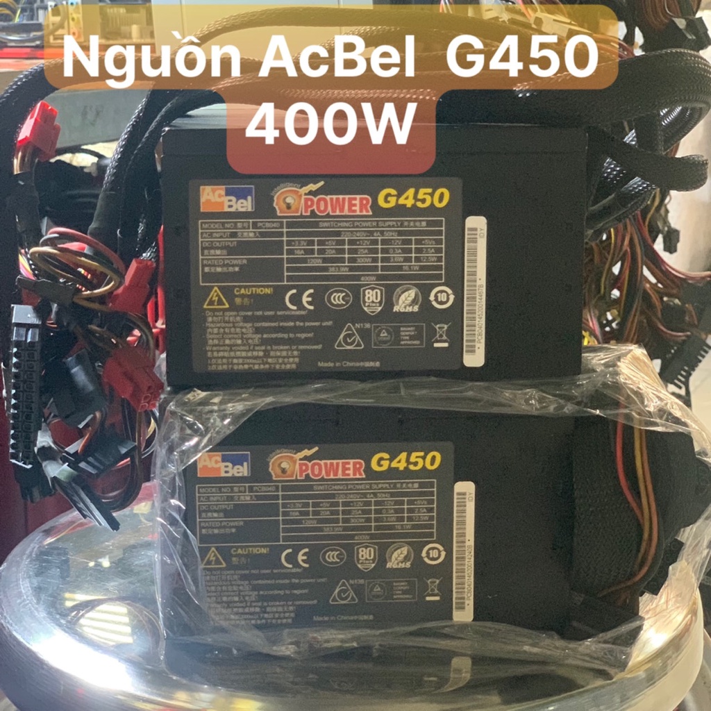 UPS N Guồn PC Hiệu AcBel G450 80 Flus 400W  Dây Dài - Vi Tính Bắc Hải