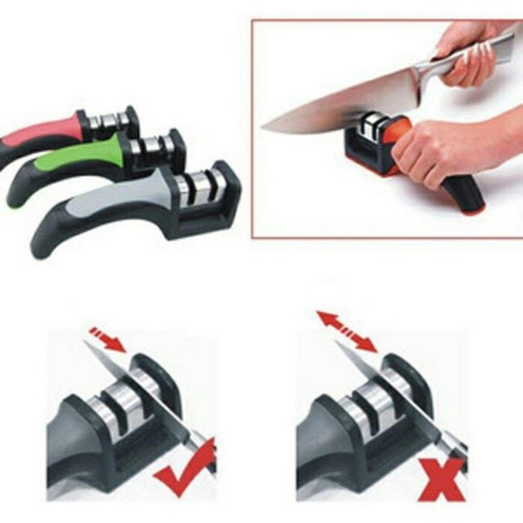 Dụng cụ dài dao có cáng dai cầm tay 3 rãnh mài siêu bén cho nhà bếp đa năng SR-2250