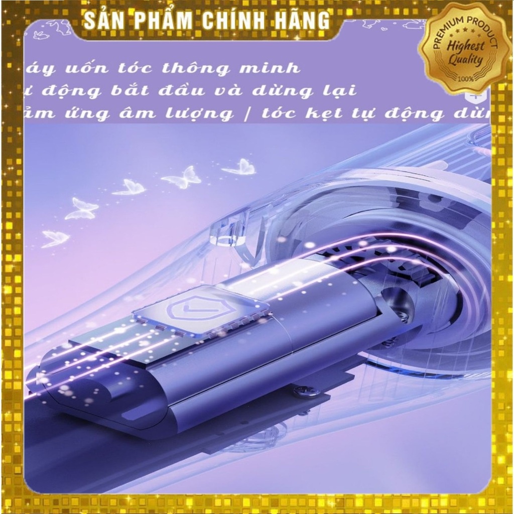 Máy uốn tóc tự động xoay 360 độ làm tóc xoăn sóng tự động 3 in 1 mini cầm tay thông minh cao cấp let queen