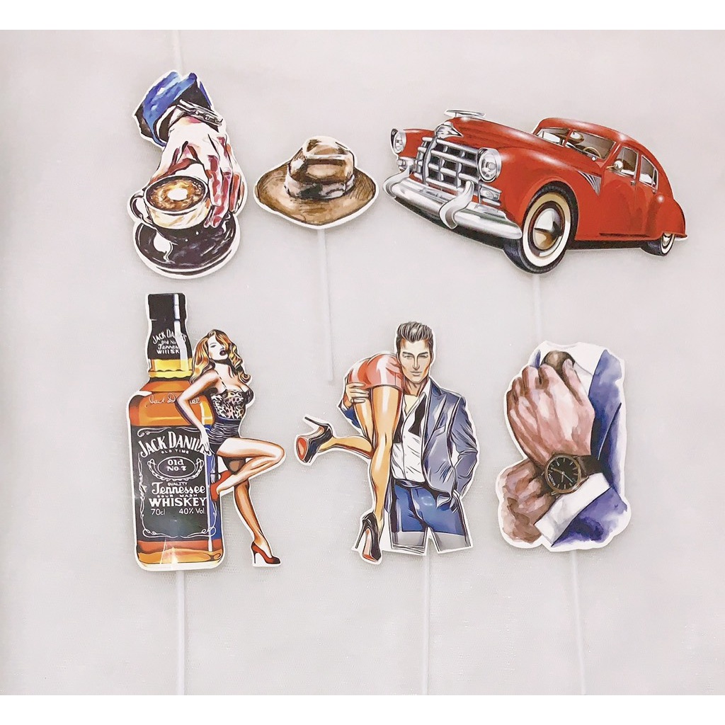 10 set cắm chàng trai trang trí bánh